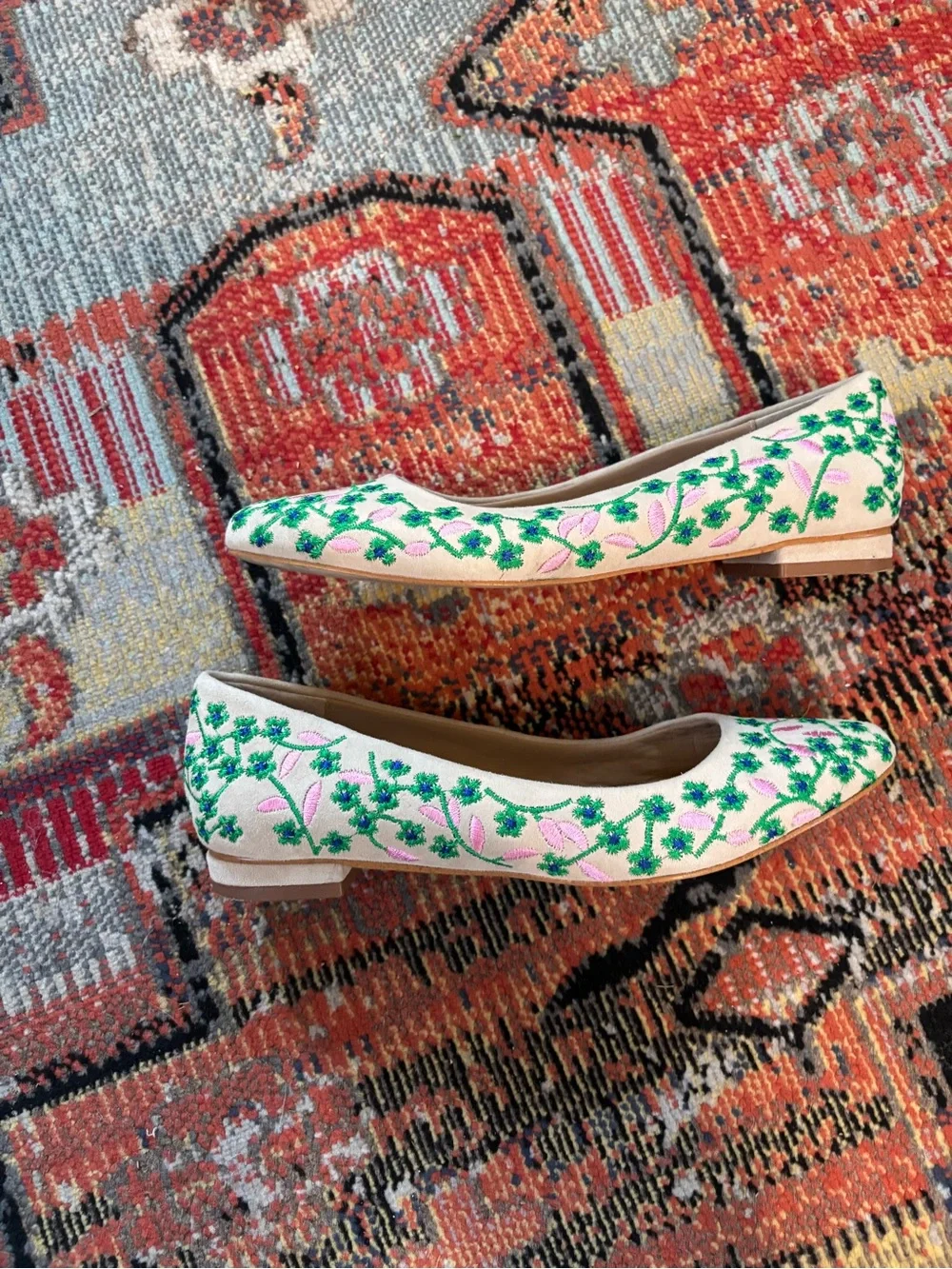 Anthropologie Floral Vine Ballet Flats